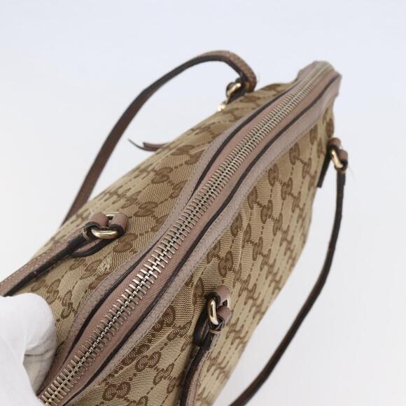 GUCCI GG Canvas Shoulder Bag Beige Gold - Picture 6 of 13